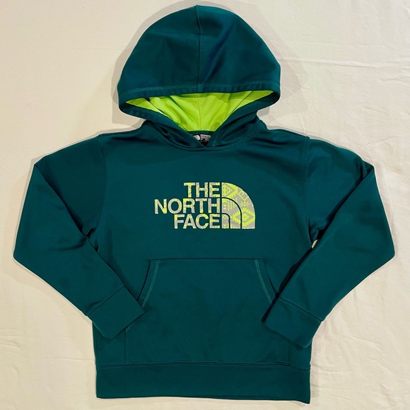 The North Face Hooded Sweatshirt Boys Small 7-8 Aztec Half Dome Logo Hoodie TNF - Picture 1 of 5